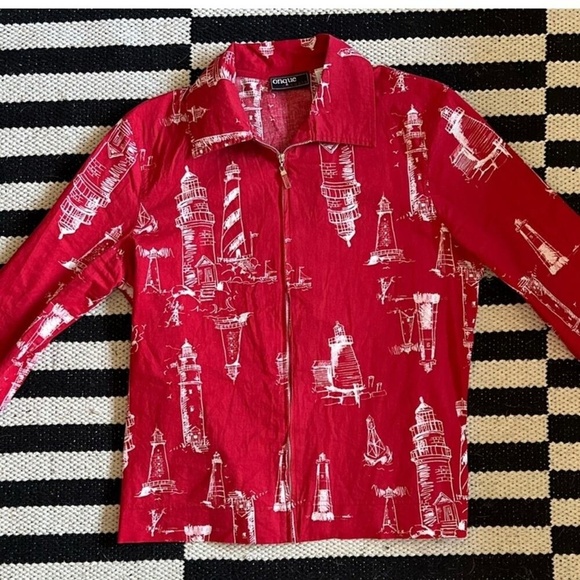 Onque retro cotton lighthouse zip jacket - Picture 7 of 16